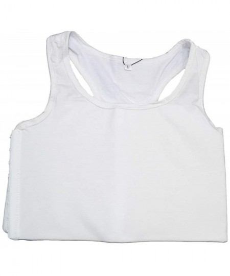 Bustiers & Corsets Tomboy Trans Lesbian Half Length Chest Binder Elastic Band Cotton Underwear - White - CB196D8N6ED