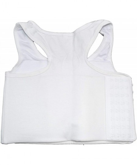 Bustiers & Corsets Tomboy Trans Lesbian Half Length Chest Binder Elastic Band Cotton Underwear - White - CB196D8N6ED