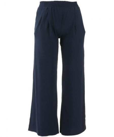 Bottoms Loungewear Tall Cozy Knit Wide-Leg Pants A347174 - Navy - C418TU9DW6T