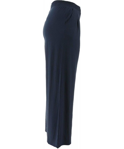 Bottoms Loungewear Tall Cozy Knit Wide-Leg Pants A347174 - Navy - C418TU9DW6T