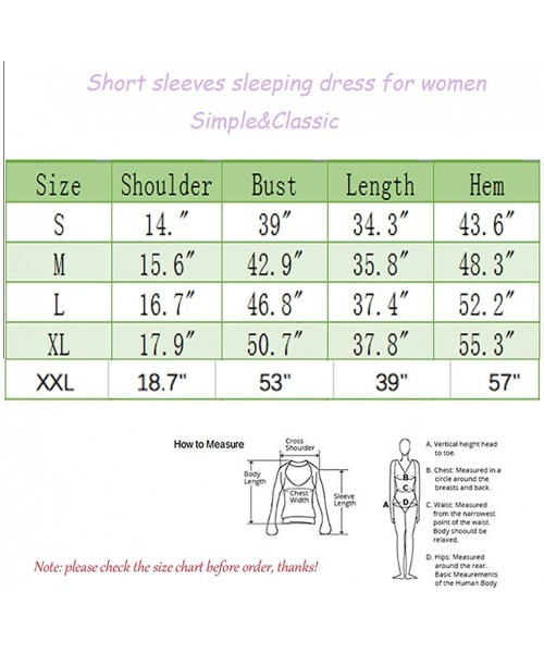 Nightgowns & Sleepshirts Women's Sleepwear Cotton Sleep Tee Short Sleeves Print Sleepshirt - Gmao - CX193YNK755