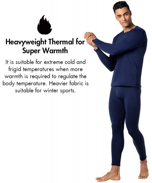 Thermal Underwear Men's Heavyweight Thermal Underwear Long John Set Fleece Lined Base Layer Top and Bottom M24 - Heavyweight ...