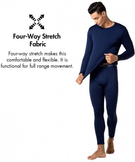 Thermal Underwear Men's Heavyweight Thermal Underwear Long John Set Fleece Lined Base Layer Top and Bottom M24 - Heavyweight ...