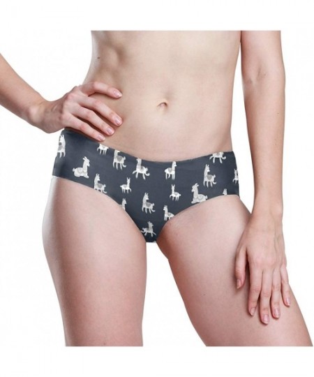 Panties Women Funny Briefs Armadillo Soft Invisible Seamless Underwear Panties - Animal Nature Llamas Print? - CR18A3UMTXL