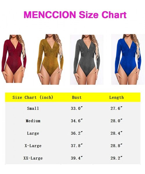 Shapewear Bodysuit for Women Long Sleeve Tops Sexy Neck Leotard Jumpsuits - Royal Blue - C818AUI0Q0A