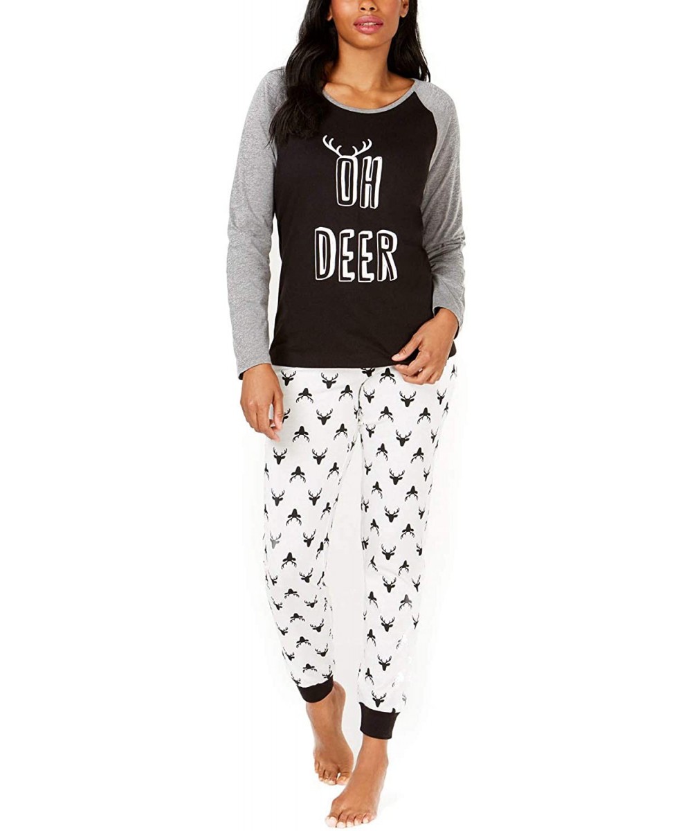 Sets Matching Oh Deer Graphic 2-Piece Long Sleeve Pajama Set - Oh Deer - CN18R982S4C