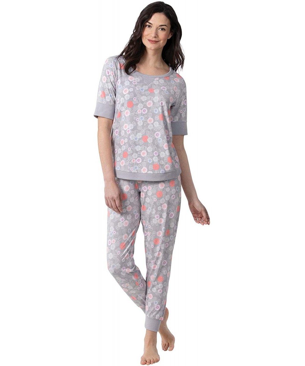 Sets Womens Pajama Sets - Super Soft PJs Women with Jogger Pant - Gray - CS18O24M89D