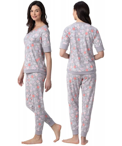 Sets Womens Pajama Sets - Super Soft PJs Women with Jogger Pant - Gray - CS18O24M89D