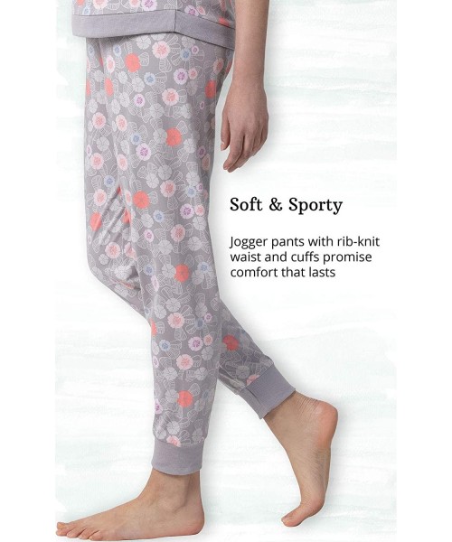 Sets Womens Pajama Sets - Super Soft PJs Women with Jogger Pant - Gray - CS18O24M89D