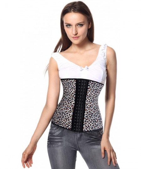 Shapewear Women's Leopard Latex Underbust Waist Training Corset for Weight Loss - White Leopard - C711WJHCCOL