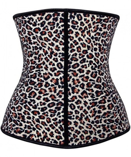 Shapewear Women's Leopard Latex Underbust Waist Training Corset for Weight Loss - White Leopard - C711WJHCCOL