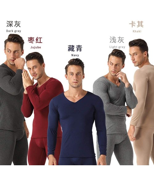 Thermal Underwear Winter Men's Thermal Underwear Cotton Autumn Clothes Pajamas Middle-Aged Large Size Thin Section Tight Bott...