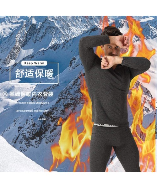 Thermal Underwear Winter Men's Thermal Underwear Cotton Autumn Clothes Pajamas Middle-Aged Large Size Thin Section Tight Bott...