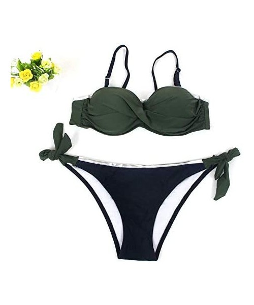 Thermal Underwear Swimsuits for Womens Womens Padded Push-up Bra Bikini Set Swimsuit Bathing Suit Swimwear Beachwear - Green ...