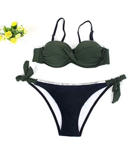 Thermal Underwear Swimsuits for Womens Womens Padded Push-up Bra Bikini Set Swimsuit Bathing Suit Swimwear Beachwear - Green ...