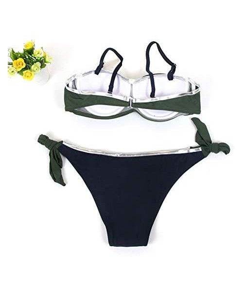 Thermal Underwear Swimsuits for Womens Womens Padded Push-up Bra Bikini Set Swimsuit Bathing Suit Swimwear Beachwear - Green ...