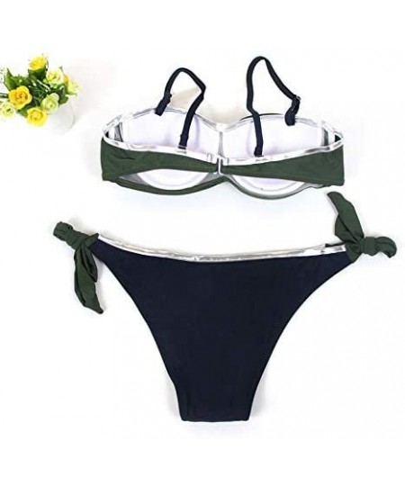 Thermal Underwear Swimsuits for Womens Womens Padded Push-up Bra Bikini Set Swimsuit Bathing Suit Swimwear Beachwear - Green ...