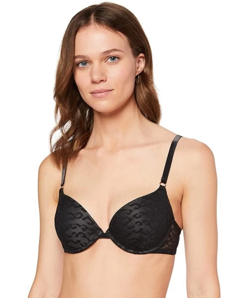 Bras Women's Push Up Padded Lace Bra - Black Beauty - CC18RMA6QIS