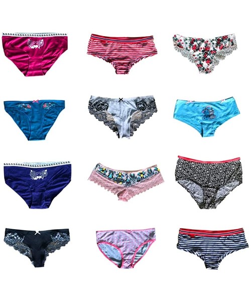 Panties Women Underwear Variety of Panties Pack Lacy Cotton Briefs Hipsters Bikinis Boyshorts Undies with Coverage - 6 Pcs - ...