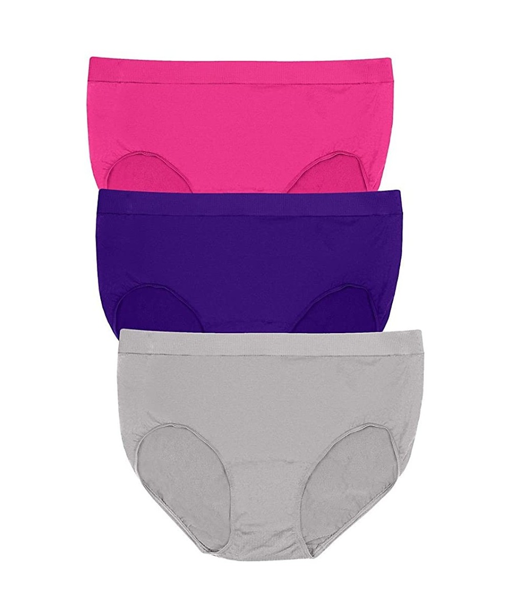 Panties Womens Comfort Revolution Brief (VB90) - Crystal Grey/Electric Violet/Fantastic Fuchsia - CL185LM70OK