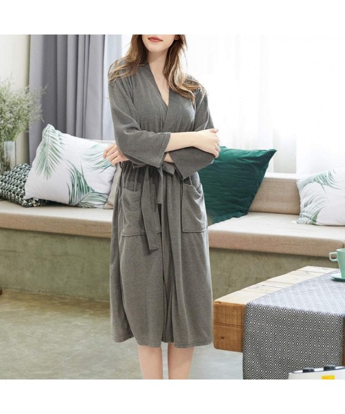 Robes Women Robe Bathrobe Bridesmaid Robes Kimono Robes Thin Soft Pocket Robe Feamle Dressing Gowns Homewear Sleepwear Pink -...