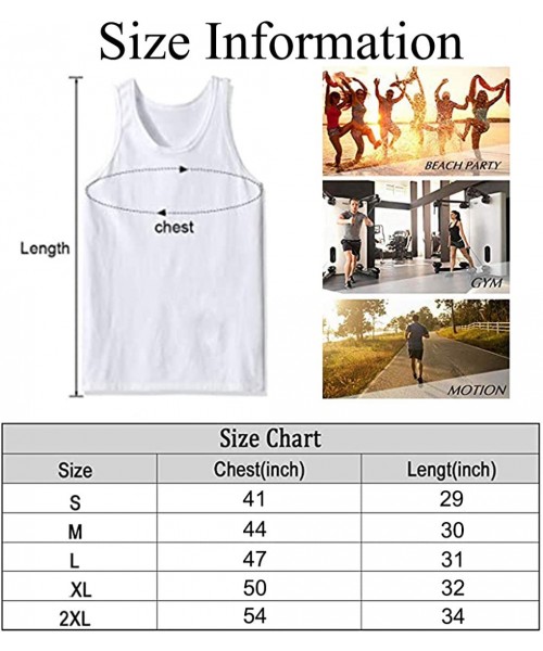 Undershirts Men's Soft Tank Tops Novelty 3D Printed Gym Workout Athletic Undershirt - Rooster Robiniart With Flowers - CQ19D8...