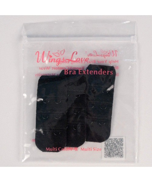 Accessories Womens Bra Extender Bra Band Breathing room 3pcs-Pack Multi-size - Black- 2 Hook 3/8 Inch - CH18M70LMQW