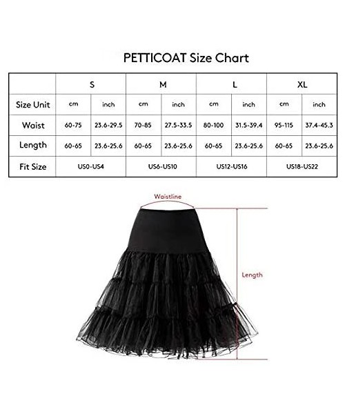 Slips 1950s Petticoat Underskirt Crinoline Slips for Women Tutu Skirt Dress - Ivory - CY18N70NALY