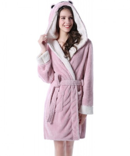 Robes Women's Bathrobe Robe with Two Ears RHW2498 - Rose - CS12ODMLDPR