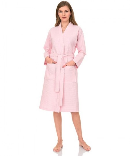 Robes Turkish Cotton Waffle Bathrobe Kimono Waffle Robe - Cherry Blossom - CH192K5IRID