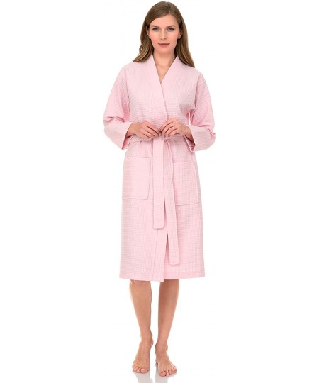 Robes Turkish Cotton Waffle Bathrobe Kimono Waffle Robe - Cherry Blossom - CH192K5IRID