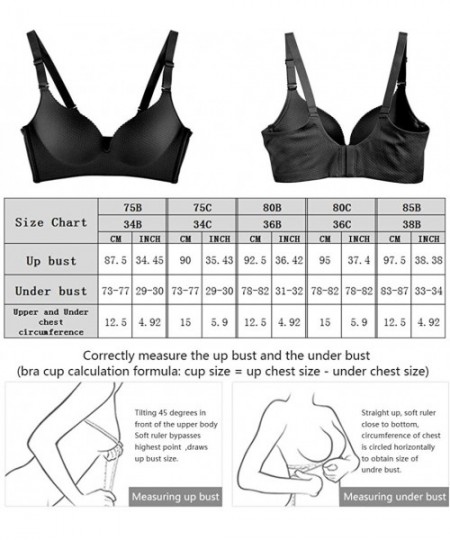 Bras Women's Comfort T-Shirt Bra Soft Foam Wire-Free Contour Bra - Black - C418TTZQC3D