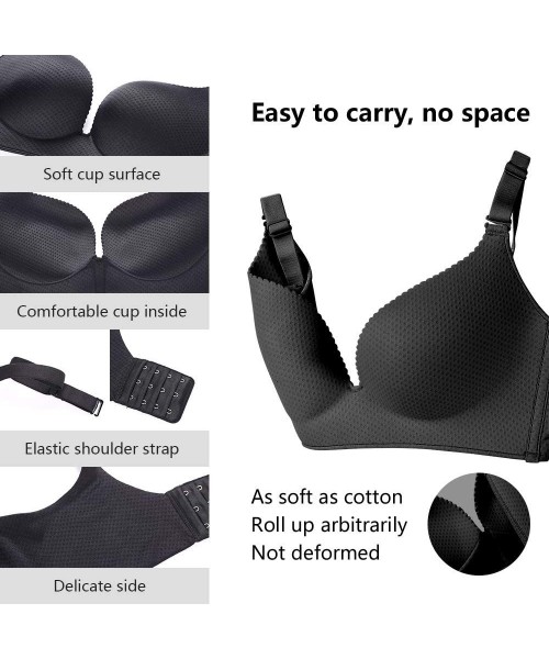 Bras Women's Comfort T-Shirt Bra Soft Foam Wire-Free Contour Bra - Black - C418TTZQC3D