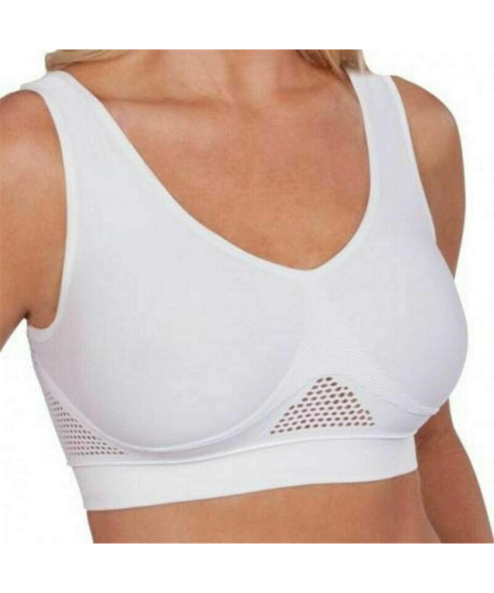 Bras Sports Bra Vest Style Stretch Breathable Ladies Bra Sports Yoga no Trace Beauty Back Underwear MEEYA - White - CW18T94SHT7