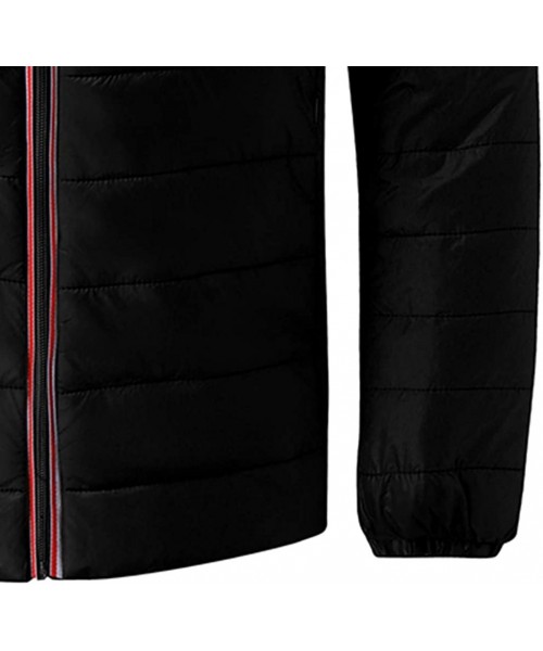 Trunks Mens Winter Quilted Insulated Zipper Thickened Warm Down Jacket Puffer with Thermal Light Coat - Black - CB193M4ER3W