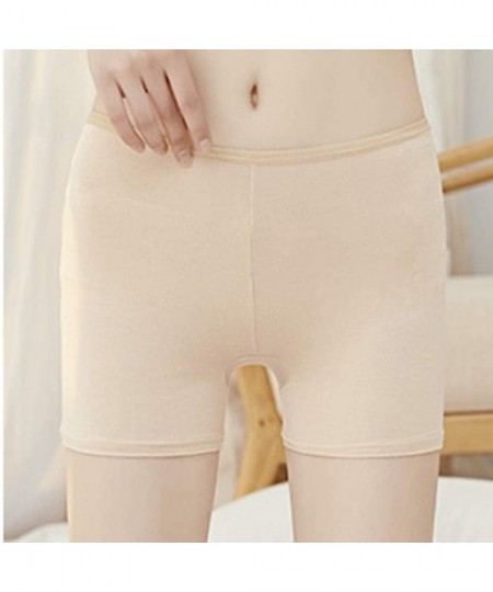 Slips Soft Cotton Underwear Panties- Fashion Women Underwear Sexy High Elasticity Leggings Slim Fit Lace Safety Pant - Khaki ...