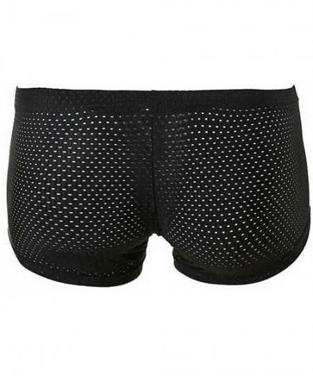 Boxer Briefs Men's Sexy 3D Bags Breathable Nylon Mesh Boxer Sexy Men's Underwear - Black - C318TOK5LQU