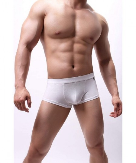 G-Strings & Thongs Men's Boxer Briefs Modal Stretch Regular Pouch Underwear - White - CR193Y8R9EG