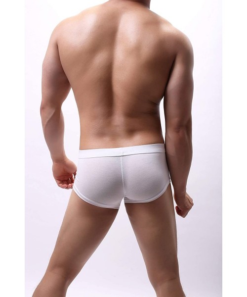 G-Strings & Thongs Men's Boxer Briefs Modal Stretch Regular Pouch Underwear - White - CR193Y8R9EG