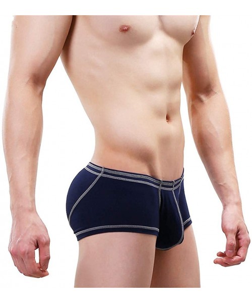 Boxers Men Boxer Briefs Underwear Modal Breathable U Convex Pouch Underpants Male Panties - Black - CS18KEAYC0X