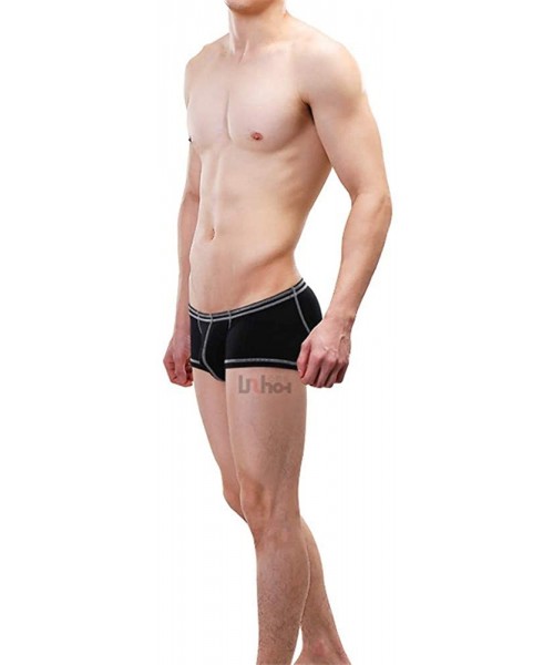 Boxers Men Boxer Briefs Underwear Modal Breathable U Convex Pouch Underpants Male Panties - Black - CS18KEAYC0X