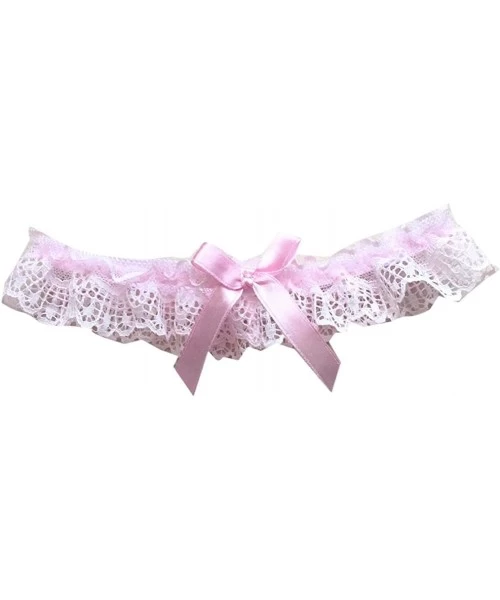 Garters & Garter Belts 2019 Sexy Lace Wedding Garters for Bride with Bow Party Prom Leg Garter - 6-pink - C818Q8RNOR7