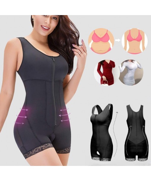 Bustiers & Corsets Women Full Body Shaper Bodysuit Firm Control Shapewear Lifter T Body Corset Shapewear - Black - CN19C972EUK