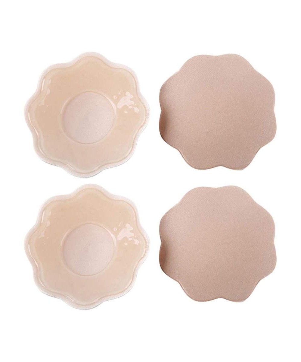 Accessories 2 Pairs Pasties Women Nipple Covers Reusable Adhesive Silicone Nippleless Covers - Beige-huabian 2Pcs - CG199GOSTI9