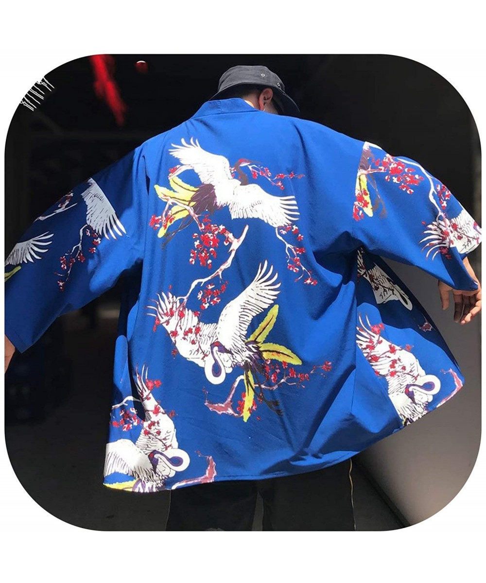 Robes Harajuku Japanese Robes Streetwear Style Waves Flying Dragon Loose Chiffon Cardigan Kimono Yukata Women Kimono - As Pic...