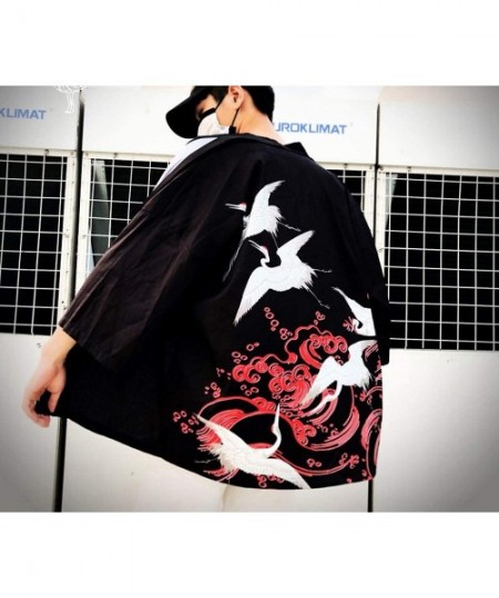 Robes Harajuku Japanese Robes Streetwear Style Waves Flying Dragon Loose Chiffon Cardigan Kimono Yukata Women Kimono - As Pic...