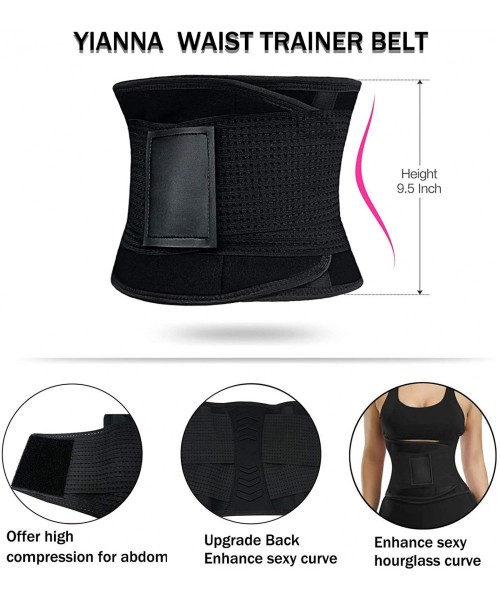 Shapewear Women Waist Trainer Belt - Slimming Sauna Waist Trimmer Belly Band Sweat Sports Girdle Belt - Black (updated) - CT1...