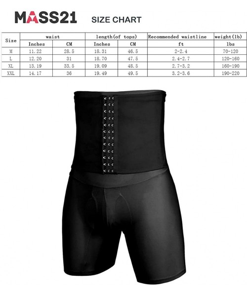 Shapewear Men's Shapewear High Waist Tummy Leg Control Briefs Anti-Curling Slimming Body Shaper - Black-hooks-1-steel-bones -...