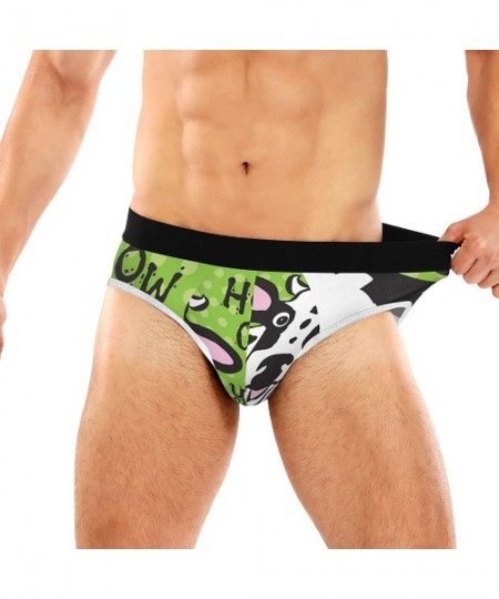 Briefs Men's Briefs Happy Cow On Polka Dot Background Men's Underwear Triangle Print Breathable Briefs - CL197HK0A6E