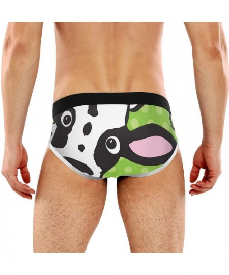 Briefs Men's Briefs Happy Cow On Polka Dot Background Men's Underwear Triangle Print Breathable Briefs - CL197HK0A6E